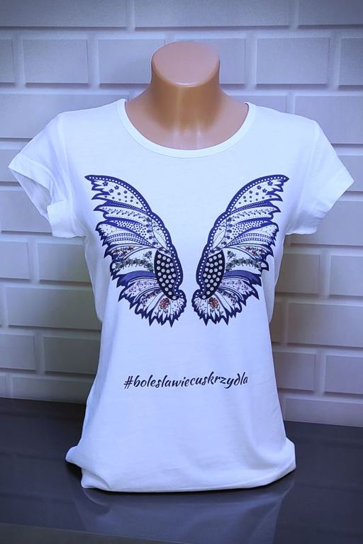 Koszulka Damska - #boleslawiecuskrzydla - biała