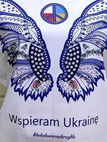 Koszulka Damska - #boleslawiecuskrzydla Wspieram Ukrainę- biała